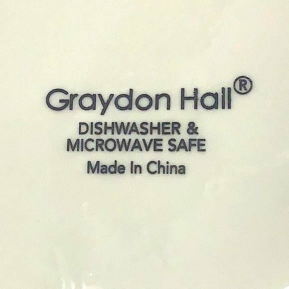 GRAYDON HALL SOUP BOWL BLACK FLORAL WITH RED 5 1/2 INCH NEW - Picture 5 of 5